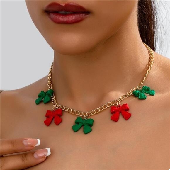 Bow Charm Chain Necklace - Picture 1 of 5